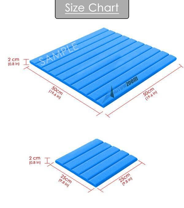 Arrowzoom Flat Wedge Series Acoustic Foam - Black x Baby Blue Bundle - KK1035