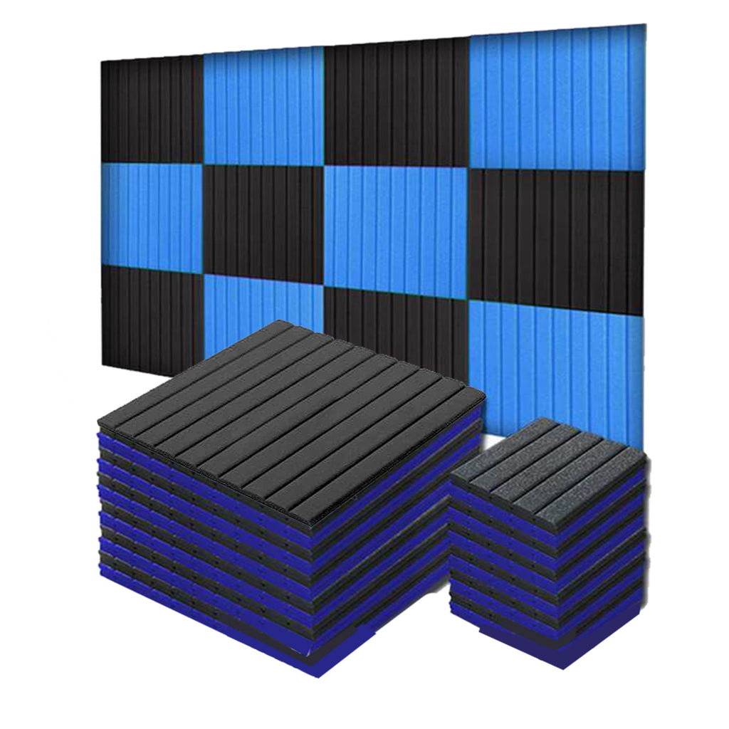 Arrowzoom Flat Wedge Series Acoustic Foam - Black x Blue Bundle - KK1035