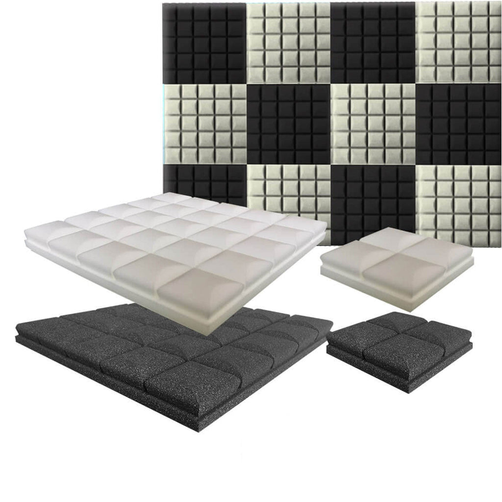 Arrowzoom Hemisphere Grid Series Acoustic Foam - Black x Pearl White Bundle - KK1040