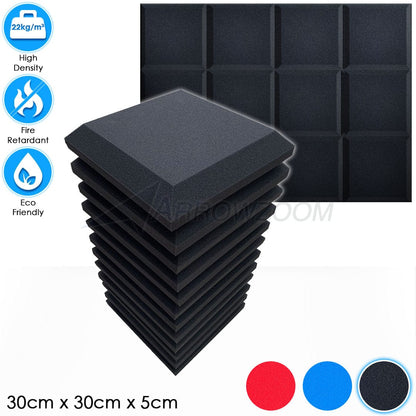 Arrowzoom™ PRO Series Soundproof Foam - Flat Bevel Pro - KK1196 Black / 12 pieces