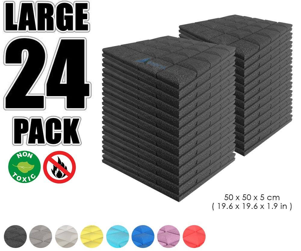 Arrowzoom Acoustic Hemisphere Grid Foam - Black - KK1040 - Size: 24 Pieces - 50 X 50 X 5cm