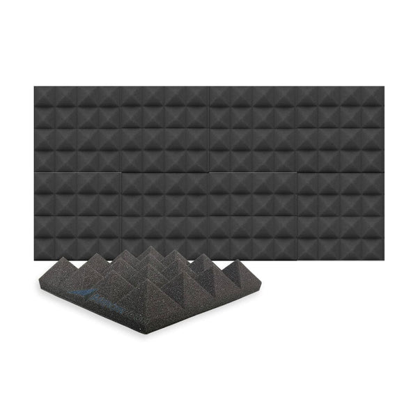 New 8 pcs Bundle Pyramid Tiles Acoustic Panels Sound Absorption Studio Soundproof Foam 8 Colors KK1034 Black / 25 X 25 X 5cm (9.8 X 9.8 X 1.9in)