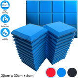 Arrowzoom™ PRO Series Soundproof Foam - Flat Bevel Pro - KK1196 Blue / 24 pieces