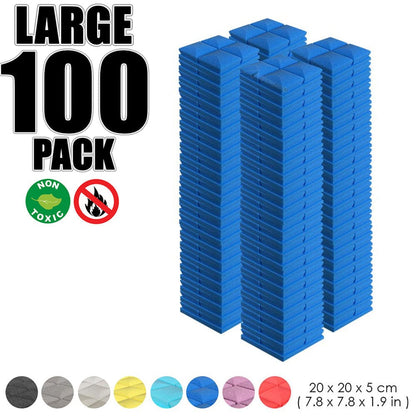 Arrowzoom 100 pcs Bundle Acoustic Foam Hemisphere Grid / 100 Pieces - 25 x 25cm / Blue