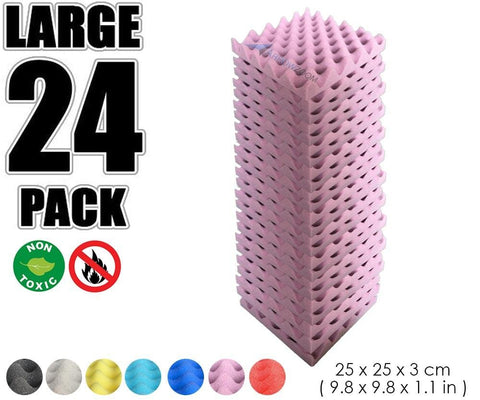 New 24 Pcs Bundle Egg Crate Convoluted Acoustic Tile Panels Sound Absorption Studio Soundproof Foam KK1052