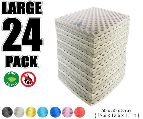 New 24 Pcs Bundle Egg Crate Convoluted Acoustic Tile Panels Sound Absorption Studio Soundproof Foam KK1052