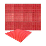 Arrowzoom Acoustic Eggcrate Foam - Solid Colors - KK1052 Red / 12 Pieces - 50 x 50 x 3 cm/ 20x20x2 in