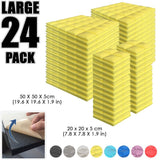 Arrowzoom Hemisphere Grid Adhesive Backed Series Acoustic Foam - Solid Colors - KK1056 24 PIECES - 20 x 20 x 5 cm / Yellow