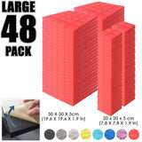 Arrowzoom Hemisphere Grid Adhesive Backed Series Acoustic Foam - Solid Colors - KK1056 48 PIECES - 20 x 20 x 5 cm / Red