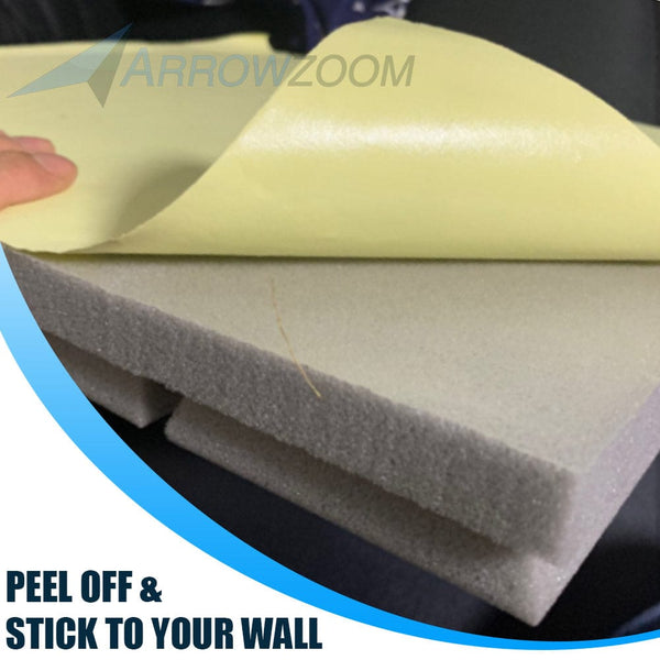 Arrowzoom Flat Bevel Adhesive Backed Tile Series Acoustic Foam - Solid Colors - KK1055