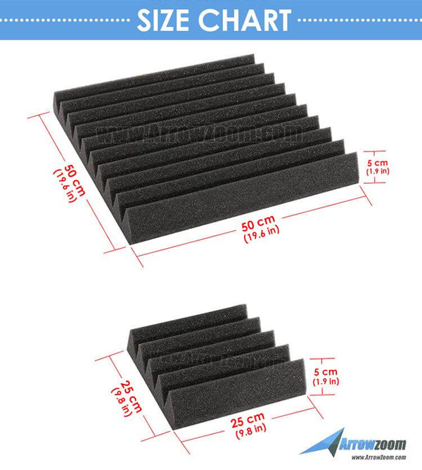 Acoustic Pyramid Foam Size Chart | Arrowzoom