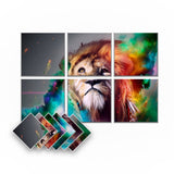 Arrowzoom Animal Velcro Felt Art Wall Panels KK1225 Design B / 6 Pieces - 90 x 60 cm / 35.4 x 23.6 in