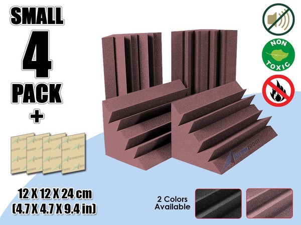 New 4 Pcs Bundle Black Bass Trap Acoustic Panels Sound Absorption Studio Soundproof Foam 2 Colors KK1133 Purple