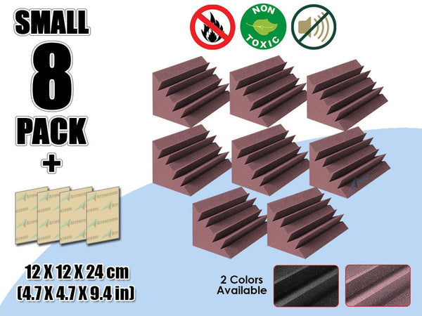New 8 Pcs Bundle Black Bass Trap Acoustic Panels Sound Absorption Studio Soundproof Foam 2 Colors KK1133 Purple