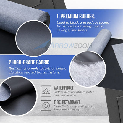 Arrowzoom Mass Loaded Vinyl Sheet - Soundproofing Barrier For Wall, Floor, Ceiling - 30x30cm  - KK1246