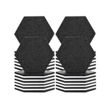 Arrowzoom Hexagon Felt Sound Absorbing Wall Panel - Black and White - KK1224 48 pieces - 17 x 20 x 1cm / 6.7 x 7.8 x 0.4 in / Black and White