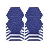 Arrowzoom Hexagon Felt Sound Absorbing Wall Panel - Blue and White  - KK1224 48 pieces - 17 x 20 x 1cm / 6.7 x 7.8 x 0.4 in / Blue and White