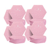Arrowzoom Hexagon Felt Sound Absorbing Wall Panel - Starry Art - KK1231 Pink / 48 pieces - 26 x 30 x 1cm / 10.2 x 11.8 x 0.4 in