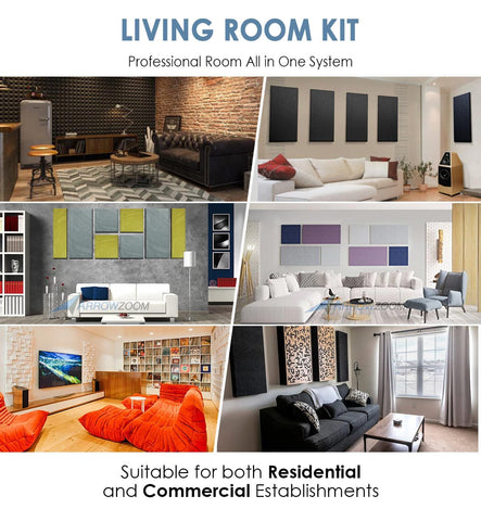 Arrowzoom Comfortable Living Room Kit - All in One Acoustic Panels - KK1183