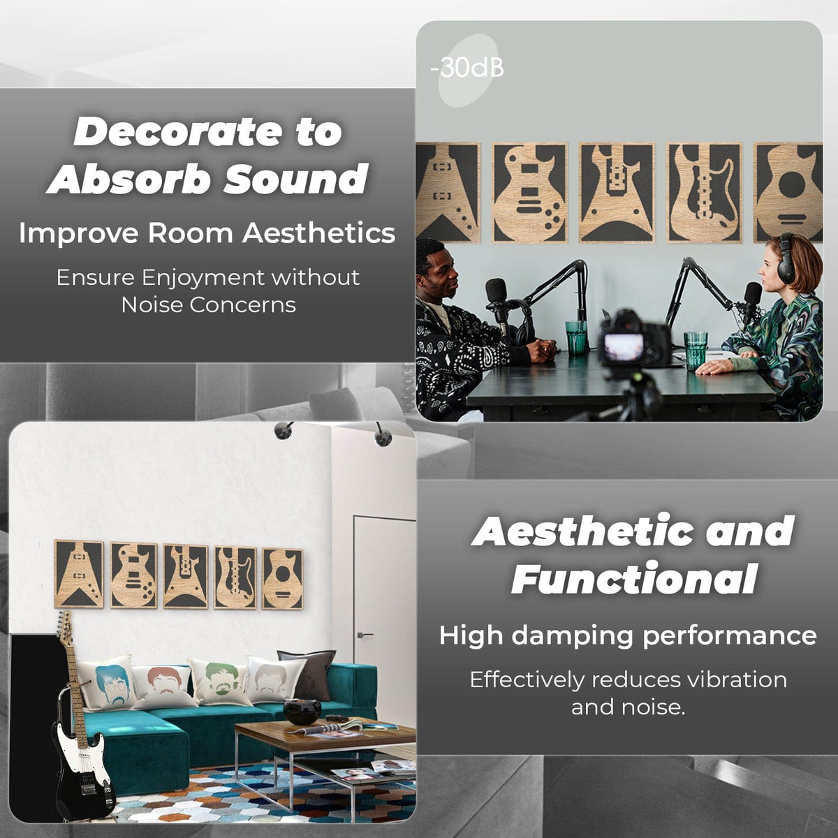 Arrowzoom™ Diffuse PRO Guitar Acoustic Wooden Panel - KK1328