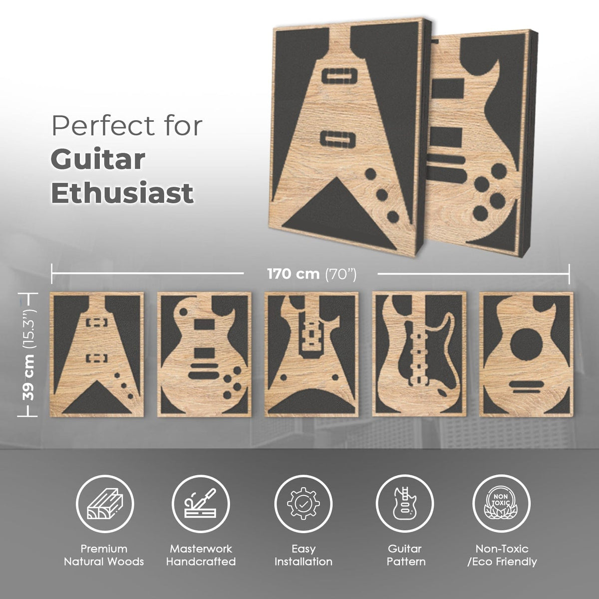 Arrowzoom™ Diffuse PRO Guitar Acoustic Wooden Panel - KK1328